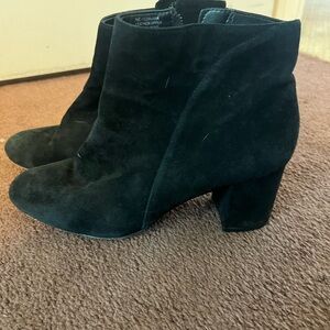 INC International Concepts Black Ankle Boots with Suede Finish